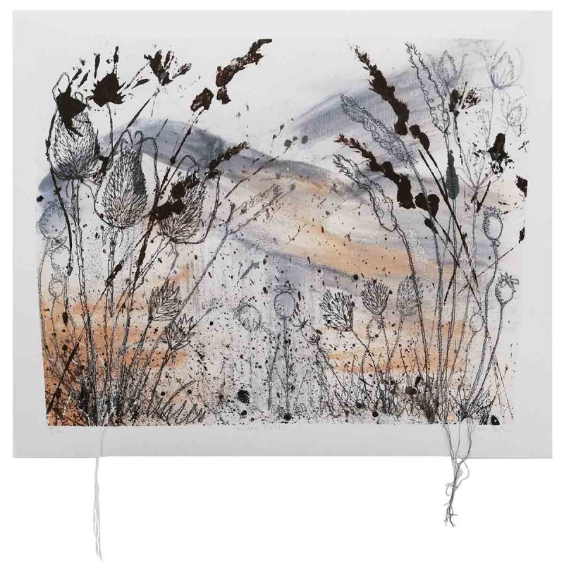 Winter Fields Art Print by textile artist Ellie Hipkin
