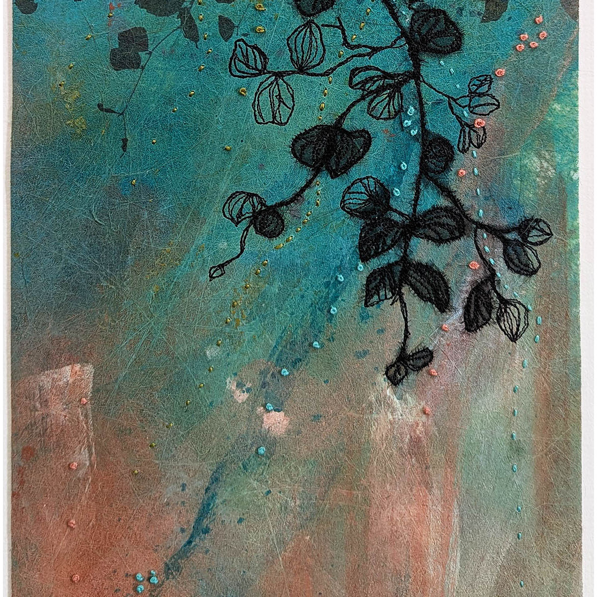 Whispers in Leaves - Ellie Hipkin Art - close up 2