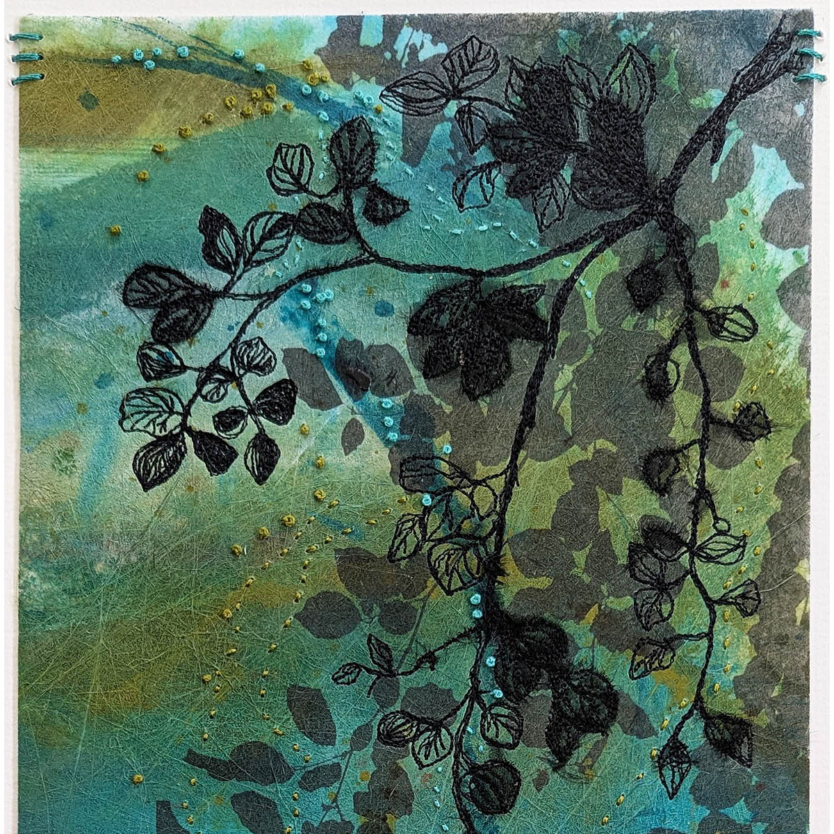 Whispers in Leaves - Ellie Hipkin Art - close up