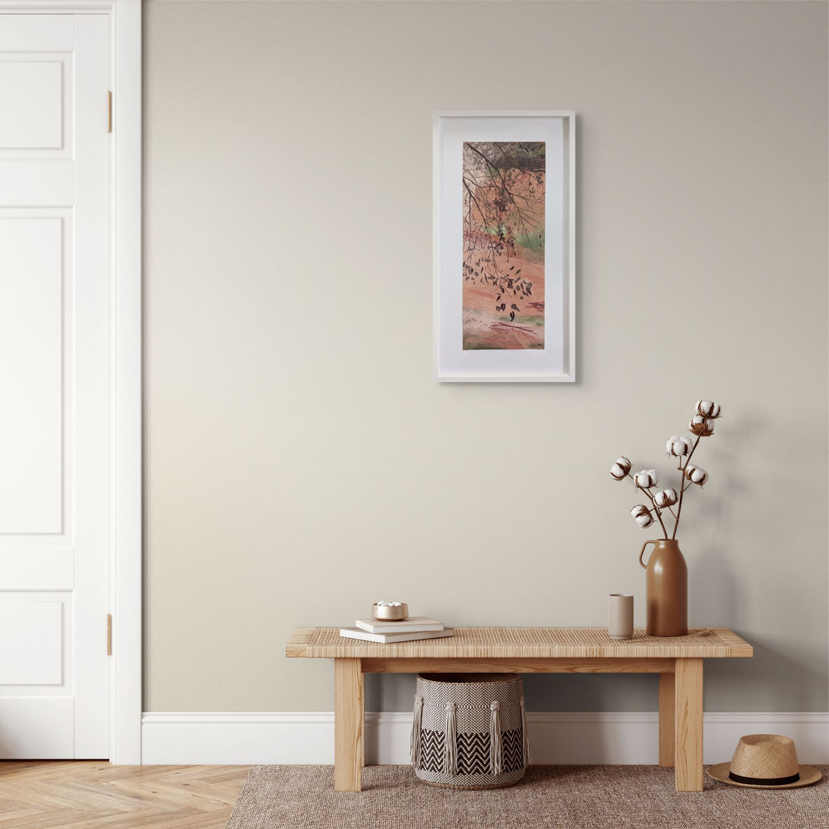 Blush Canopy II (falling Branches) room mock up 2 - Ellie Hipkin Art