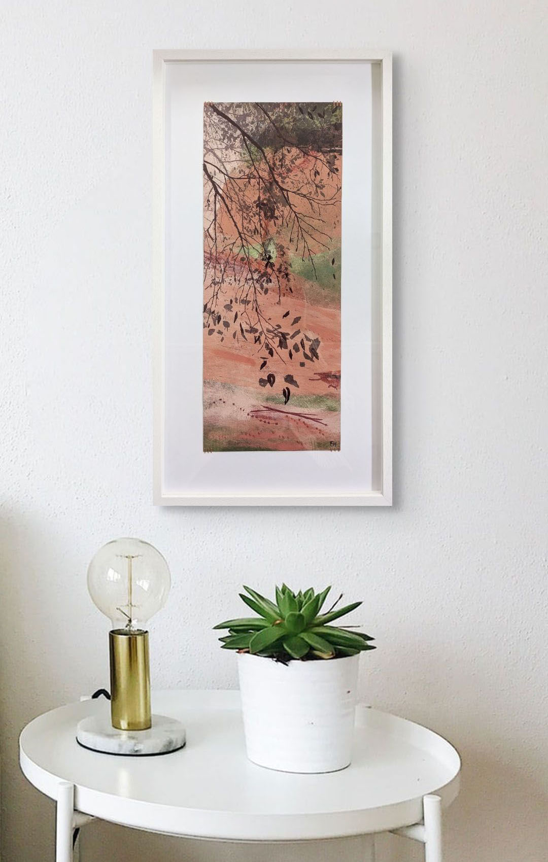 Blush Canopy II (falling Branches) room mock up - Ellie Hipkin Art